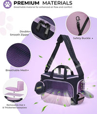 Small Dog Sling Carrier, Front Facing Dog Carrier Sling, Hands Free Pet Carriers Bag with Padded Adjustable Strap and Poop Dispenser Machine Washable for Small Dogs Cats Travel Outdoor-Black