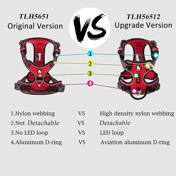 TRUE LOVE Dog Harness No Pull Nylon Reflective Pet Harness Adjustable Comfortable Control Step-in Brilliant Colors Truelove TLH56512 XS