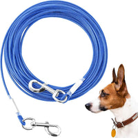 10/15/20/25FT Dog Tie Out Cable - Blue / 125Ibs 20ft