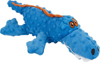 goDog Gators Squeaky Plush Dog Toy with Chew Guard Technology - Blue / Large