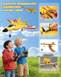 ANTSIR F-22 RC Airplane, 2.4GHz Easy to Fly Foam RC Plane - Yellow F22-2 Batteries - image 2