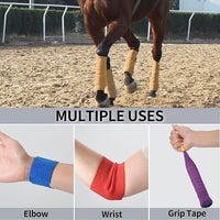 12 Pack Self Adhesive Bandage Wrap 3 inch X 5 Yards Elastic Self Adherent Cohesive Bandage for Ankle Wrist Sports Athletic Tape Pet Vet Wrap for Horses Dog First Aid Tape