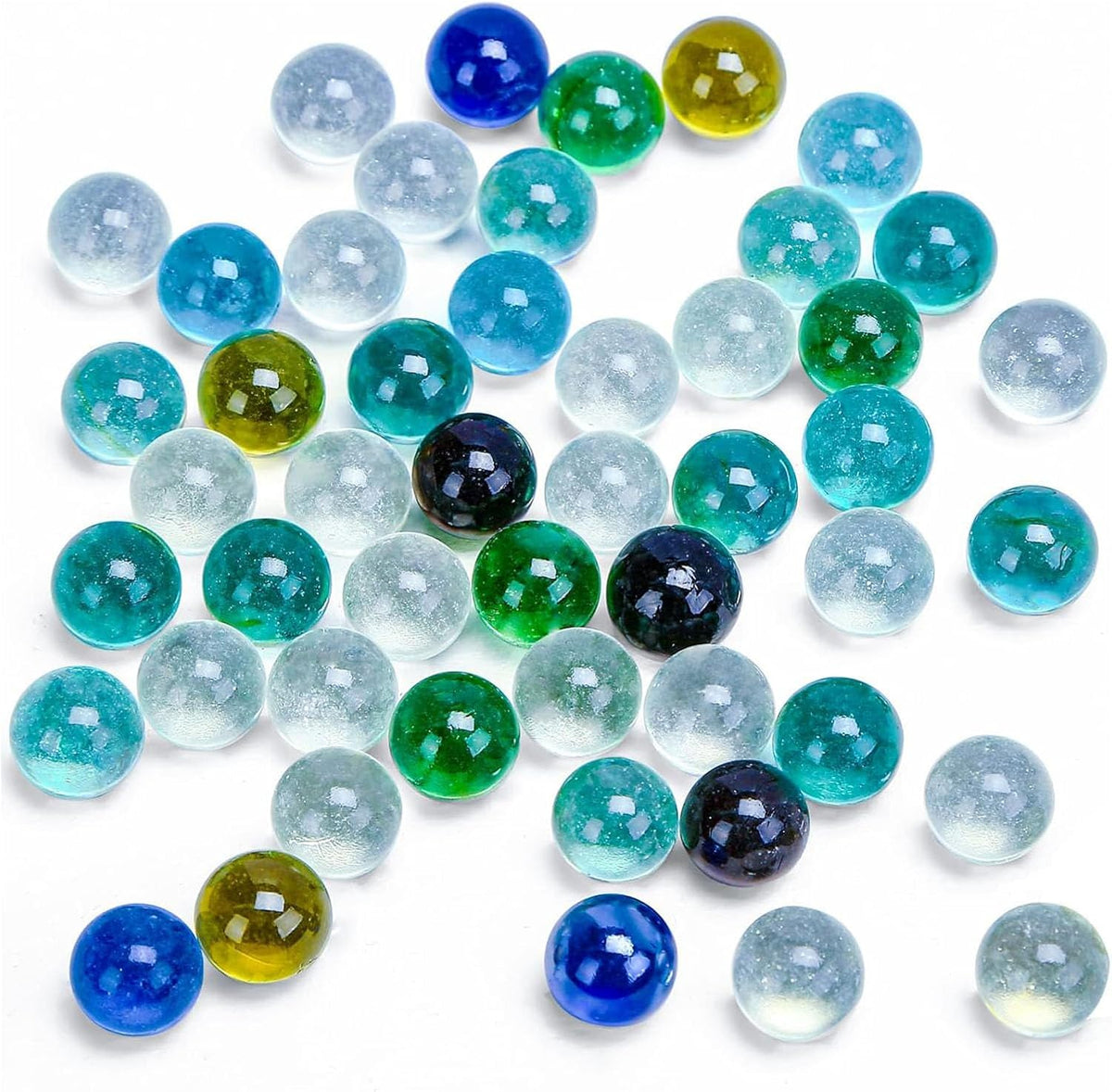 POPLAY 50 PCS Marbles Bulk with Whistle - clear marble