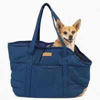 Plush Dog Purse Carrier for Small Dogs, Soft Tote, Black – Essentials for Dogs - Plush Dark Blue