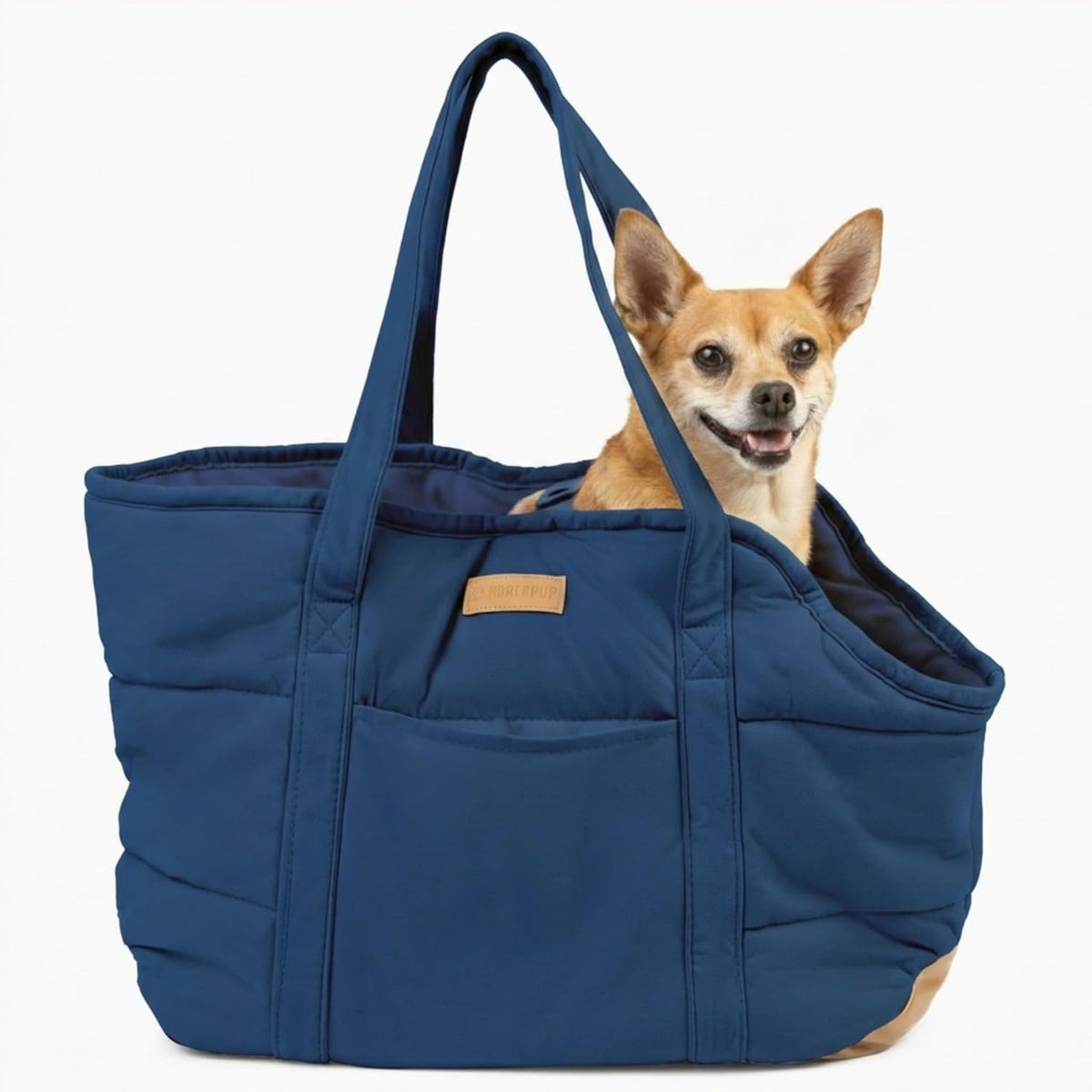 Plush Dog Purse Carrier for Small Dogs, Soft Tote, Black – Essentials for Dogs - Plush Dark Blue