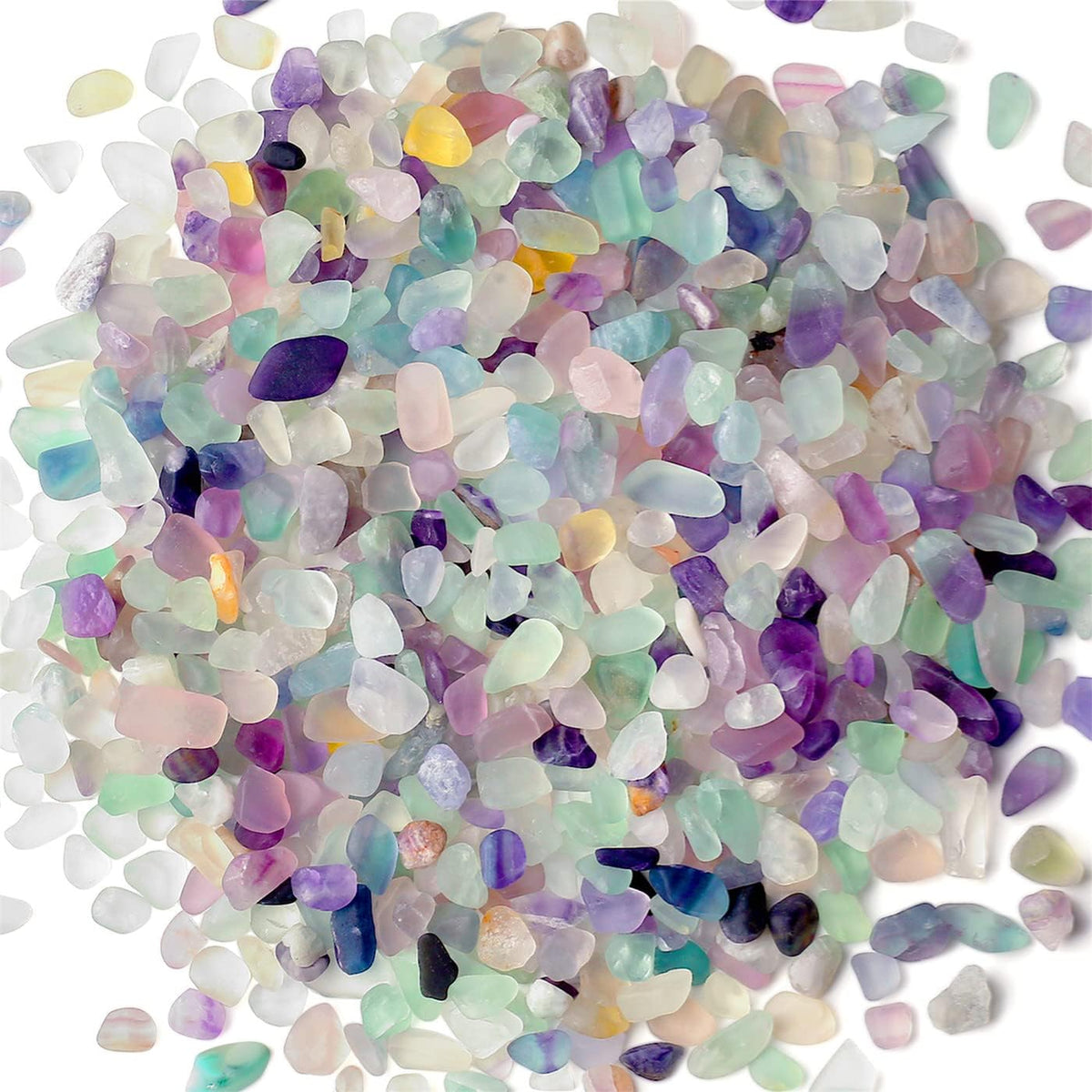 Fluorite Aquarium Gravel Rocks Natural Tumbled Healing Crystal Chips - 1-fluorite / 1 Pound