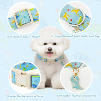Medium Dog Collars for Male Dogs - Blue Dinosaur / L - image 4
