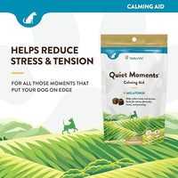 NaturVet Quiet Moments Calming Dog Supplement, Dog Soft Chews with Melatonin to Help Reduce Stress from Storms, The Vet, Fireworks, and Travel, Bacon and Chicken Flavored Pet Supplement, 65 Count