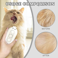 3-in-1 Rechargeable Steam Brush for Cats & Dogs - Anti-Static Spray Pet Grooming Brush with Warm Mist Massage, Hair Shedding Control, Detangling Comb & Cleaning Tool for Effective Deshedding