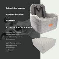 Dog Booster Car Seat for Small/Medium Dogs Up to 35lbs,Ultra Soft Fabric Covered,6in Elevated Cushion,Fully Detachable and Washable,3 Straps & 2 Pockets,Easy to Install(Grey,Medium)