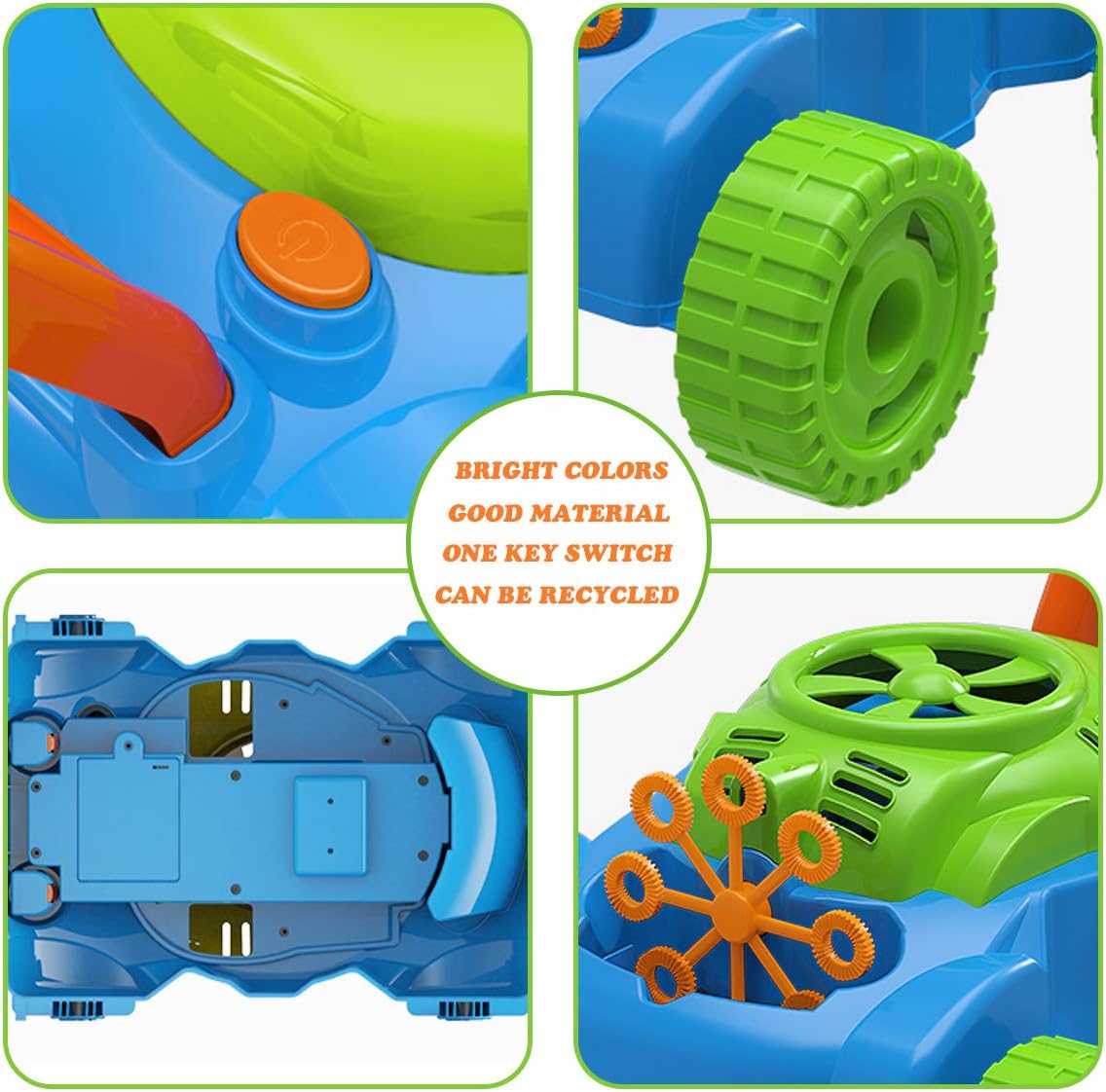 Lydaz Bubble Lawn Mower for Toddlers 1-3 - Green、orange - image 4