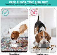 Pet Feeding Mat for Floors Cat Food Mat Waterproof Dog Food Mat - 24"L x 16"W / Boho-2 - image 4