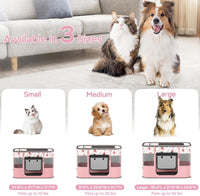 Foldable Pet Cat Playpen, Indoor Cat cage Crates S - Pink / Large（35.4"L x 27.6"W x 23.6"H） - image 4
