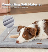 Made4Pets Dog Crate Pad Bed for Extra Large Dogs, Washable & Reversible, Anti-Slip Kennel Mat for Cozy Sleeping, Soft Fluffy Dog Bed for Indoor & Outdoor Use, 48"x30", Gray