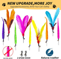 FYNIGO Interactive Cat Wand Toys for Indoor Cats - 14 Pack Cat Wand Set - image 2