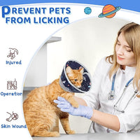 Cat Cone Collar Soft to Stop Licking, Adjustable, Foldable Lightweight Kitten Cones After Surgery Recovery for Cats & Kittens, Cat Cone Alternative (Grey, M)