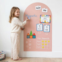 Qiytecno magnetic arch wall decal in quiet gray with chalk drawing - view 4