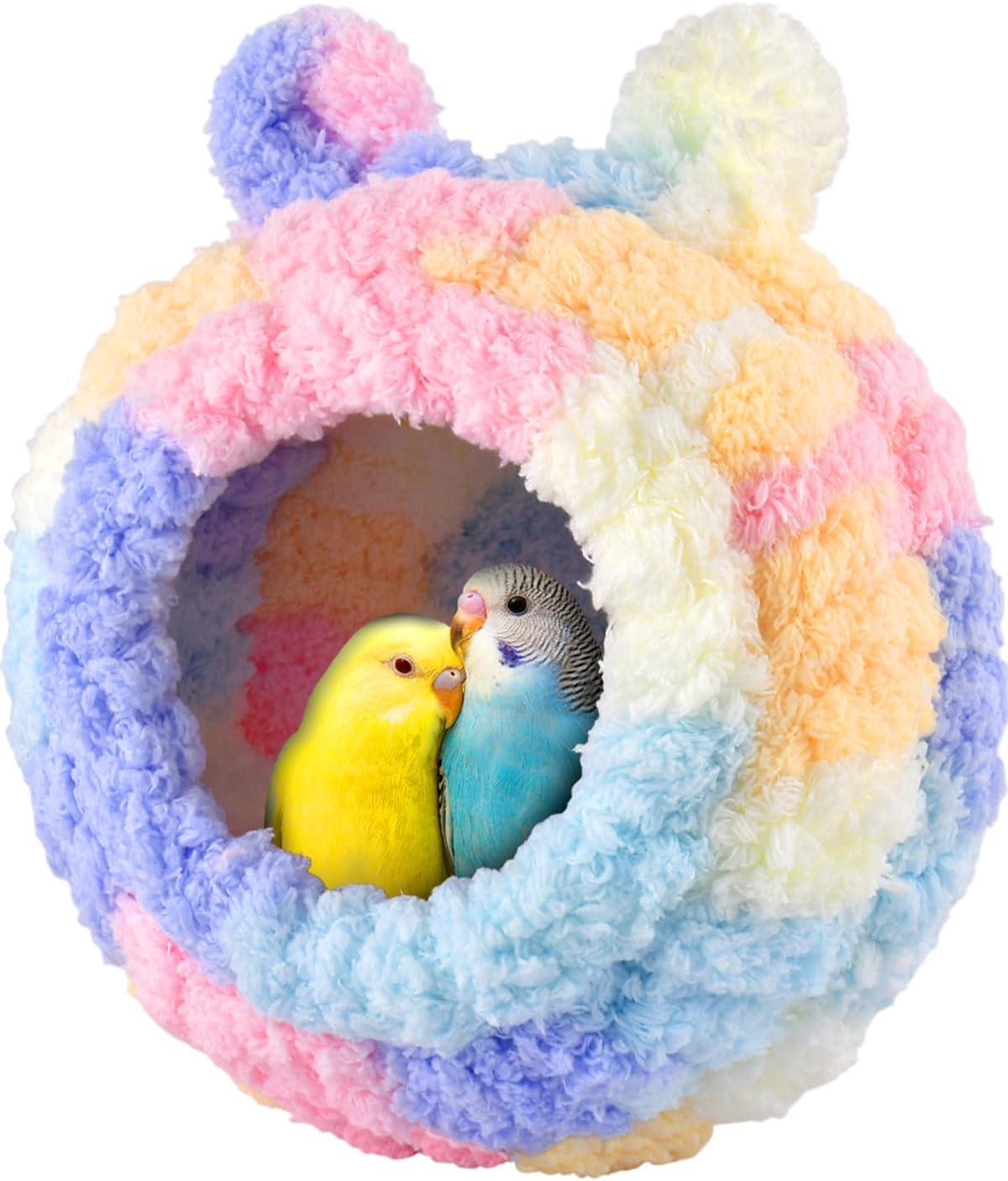 KATUMO Bird Nest, Small Sun Conure Breeding House Parrotlet Snuggle Hut Lovebird Bed for Conure - L (Pink)