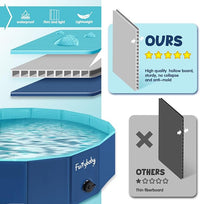 Furrybaby Foldable Dog Pool, Small Dog Swimming Pool for Dogs, Collapsible Hard Plastic Doggie Pool, Portable Bath Tub for Pets Dogs and Cats, Navy 32''