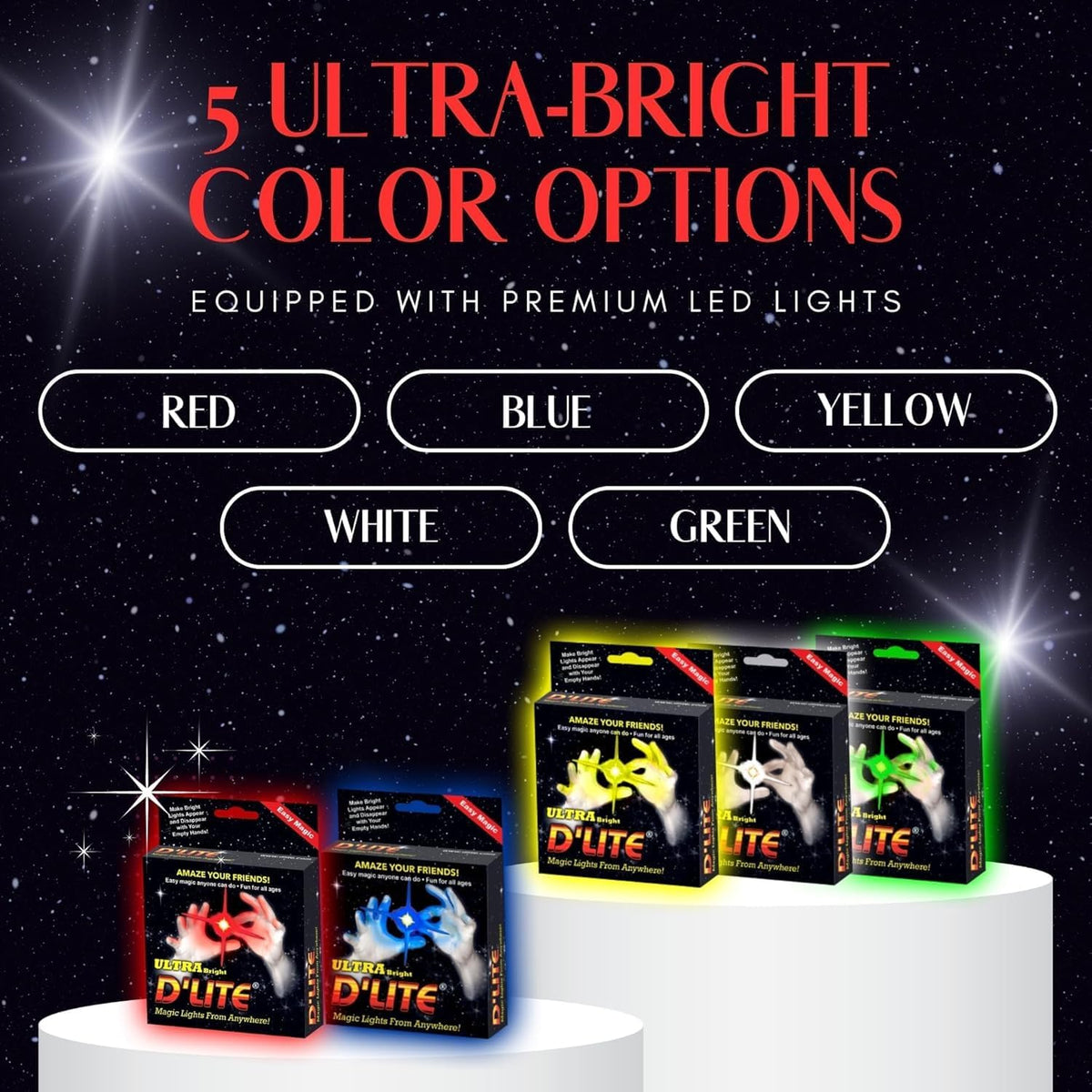 D'lite Magic Thumb Lightup Trick Set / 2 Original Amazing Ultra - Junior Yellow - image 4