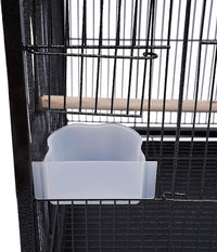 40-Inch Wrought Iron Bird Cage with Open-Top and Rolling Stand, Movable Parrot Cage Pet Bird Flight Cage, 360 Degree View Spacious Interactive Roof Pet Bird House for Medium&Small Birds
