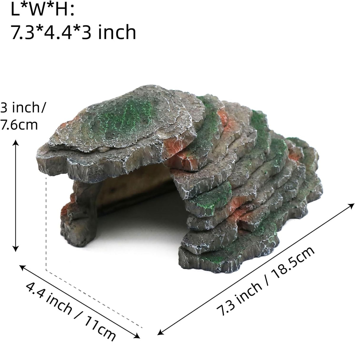 Gecko Hide Shale Scape Step Ledge - Small-B-7.3 * 4.4 * 3 - image 2