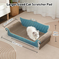5 Packs in 1 Cat Scratch Pad with Box for Indoor Cats - Sofa Shape / 27.5inch / Blue - image 2