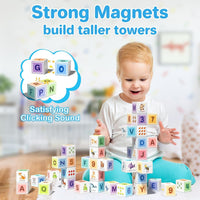Large Magnetic Blocks,56PCS 1.34in 3D Building Cubes for Kids Ages 3+ – Fun for Kids & Family - Printed-30PCS(1.34in) - image 3