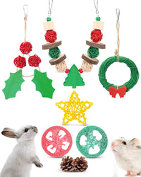 3PCS Chinchilla Toys Guinea Pig Bunny Rabbit Chew Toys Teeth Care - Christmas Outfit