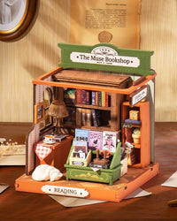 Rolife Tipsy Cat Bar DIY miniature kit, layered mini bar scene for a bookshelf - view 8