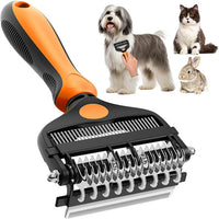 3-in-1 Professional Pet Grooming Brush for Dogs & Cats - Organge