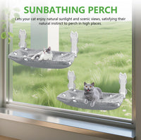 2 Pack Cat Window Perch,Cat Window Hammock Cordless Foldable Window Bed with 4 Large Strong Suction - Star Gray Cover - image 3