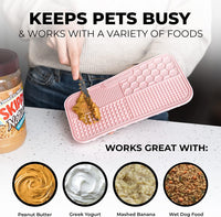 Dog Lick Mat for Dogs, Feeding Pad for Anxious Pets Plus 4 Different Puzzles for Mental Stimulation - 2 Pack / Pink/Lavender - image 2