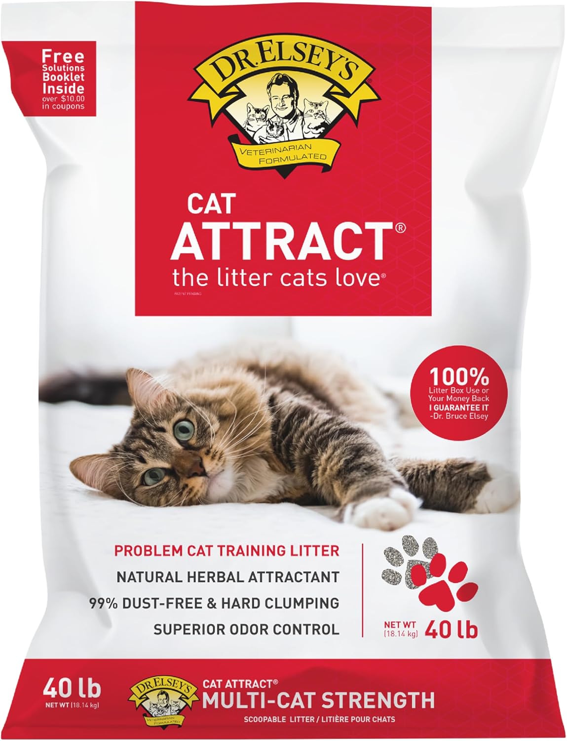 Dr. Elsey's Cat Attract Clumping Clay Cat Litter – Daily Care for Cats - 40 lb