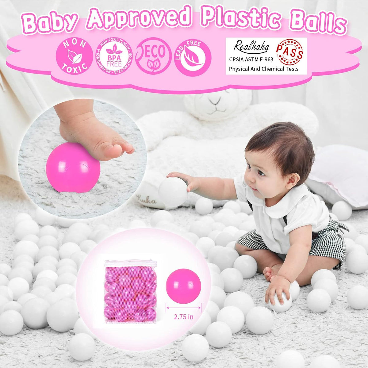 Realhaha 2.76 inch ball pit balls in mixed colors - view 34