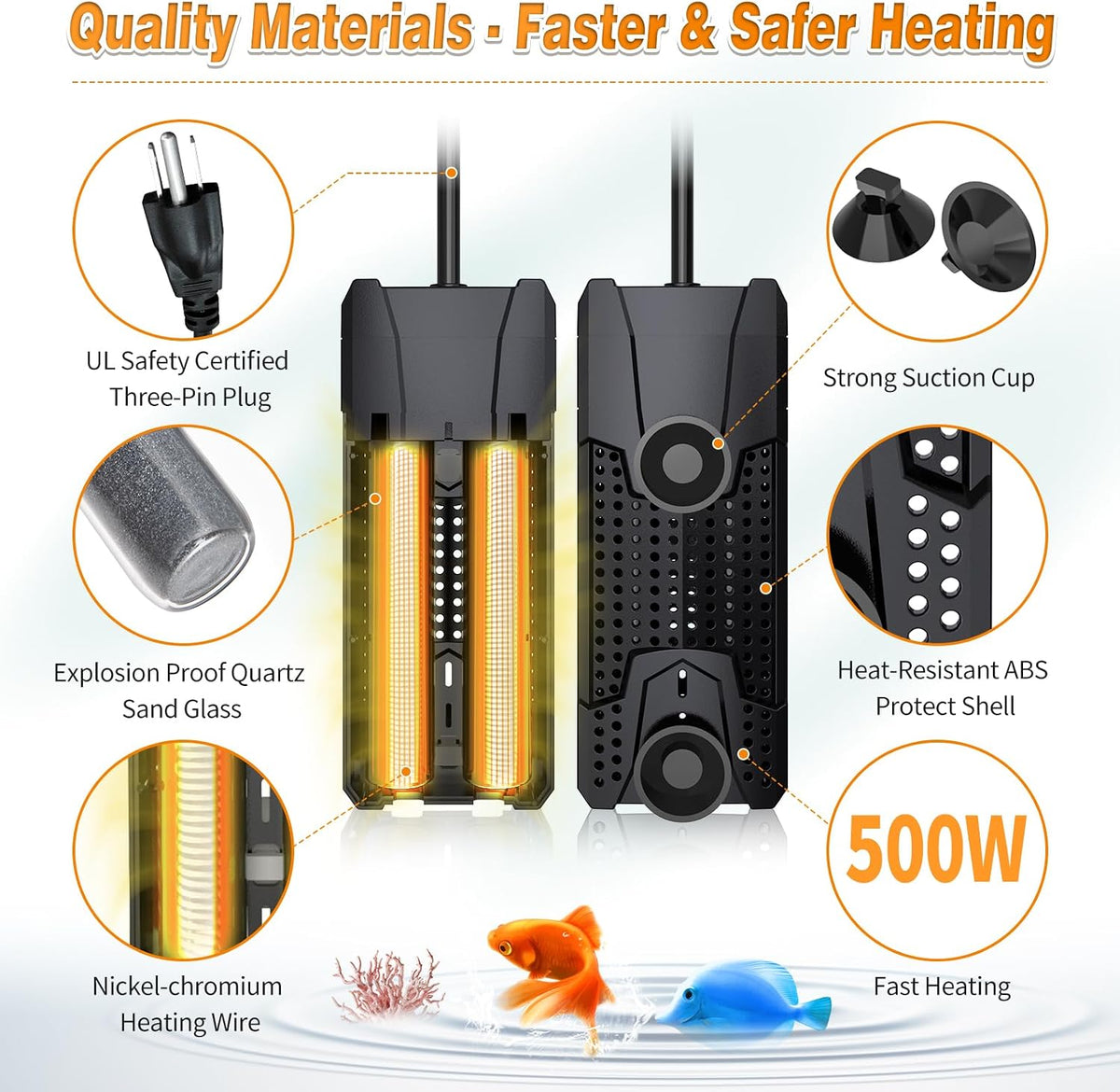 Submersible Aquarium Heater - 500W for 75-135 Gallon - image 3