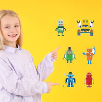 24 Sheets Make a Face Stickers for Kids Toddlers Party Favors Crafts – Fun for Kids & Family - Robot - image 3