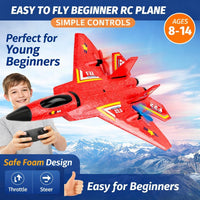 ANTSIR F-22 RC Airplane, 2.4GHz Easy to Fly Foam RC Plane - Red F22-3 Batteries - image 2