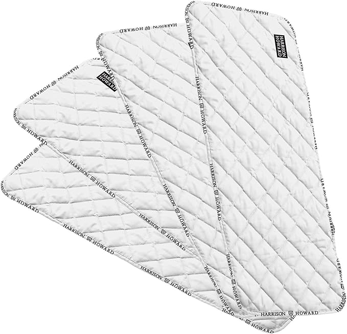 Harrison Howard Medicine-Retaining Shock-Absorbing Pressure Sores Prevention Quilted Leg Wraps for Horse Set of 4-White M