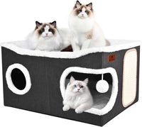 Extra Large Cat Beds for Indoor Cats - Dark Grey / Extra Large