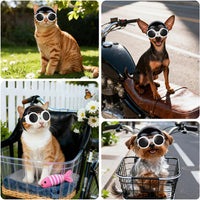 Dog Helmet and Goggles for Small Dogs - X-Small-(Black+White) - image 2