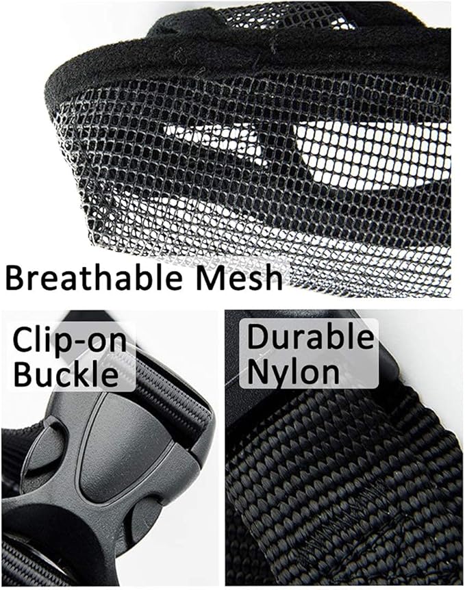 Crazy Felix Nylon Dog Muzzle for Small Medium Large Dogs Dachshund Beagle Poodle Labrador, Air Mesh Breathable and Drinkable Pet Mouth Guard for Anti-Biting Chewing Scavenging (Black,XS)