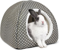 Rabbit Hideout Large Bunny Bed Washable Rabbit House – Daily Care for Small Pets - Grey