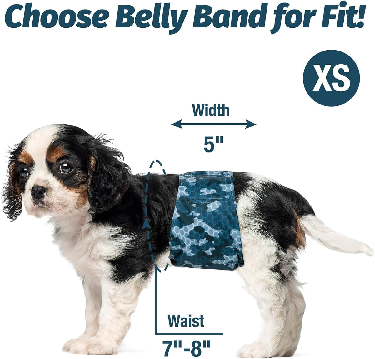 Pet Soft Dog Belly Band, Washable Dogs Belly Bands for Male Dogs - Army / X-Small (NewBorn 7''-8'') - image 3