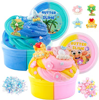 LAWOHO 18 pack butter slime kit for girls with slime add-ins and charms - view 6