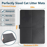 UPSKY Large Cat Litter Mat 31" x 24" Waterproof and Washable - 1.Black - image 2