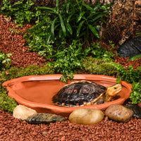 Extra Large Reptile Bathing Pool Reptile Feeding Dish Water Bowl - Red Pottery - image 2