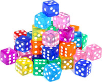 GWHOLE 40 Pieces 16mm Dice Set, 8 Translucent Colors – Fun for Kids & Family