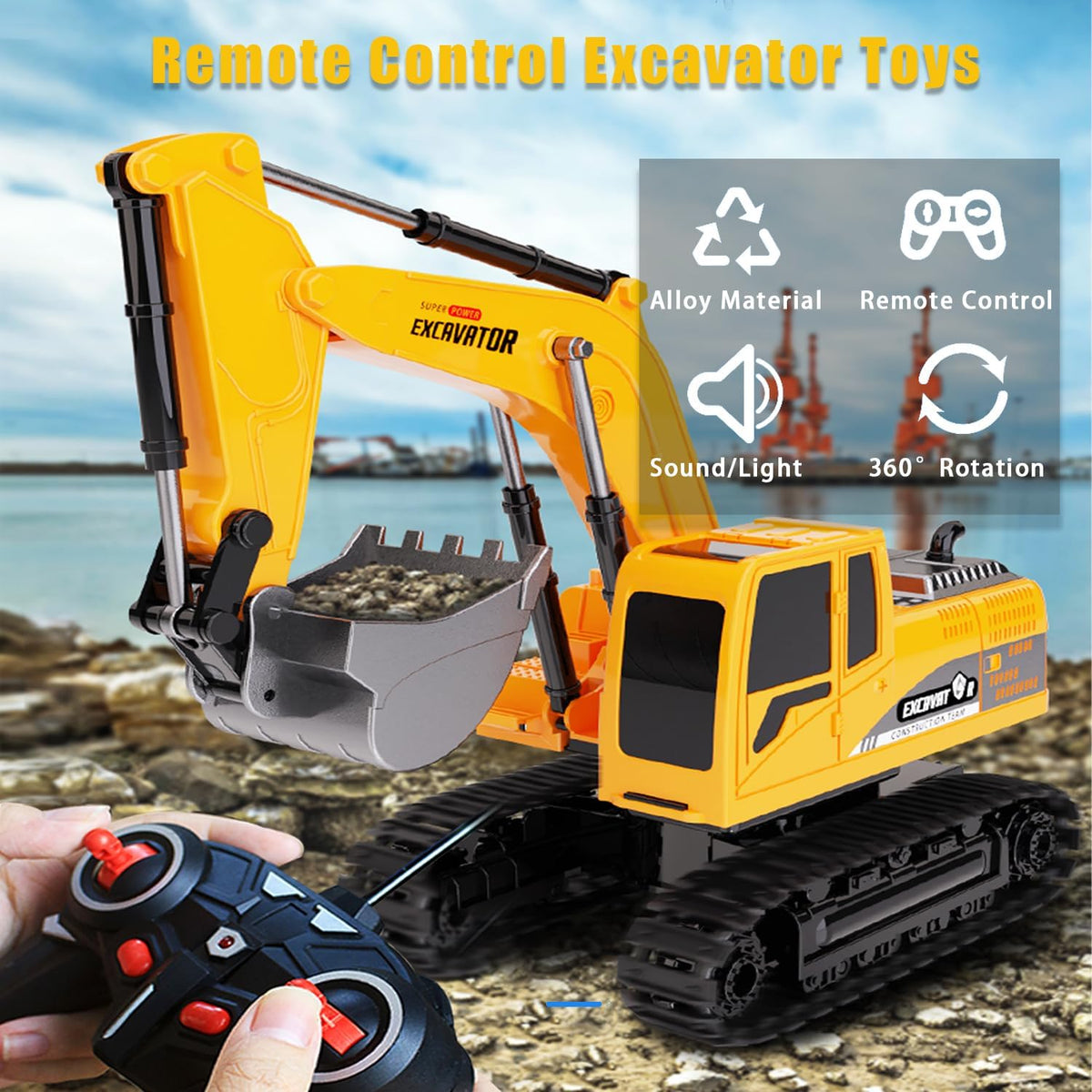 Remote Control Excavator,Toy Digger Remote Control Digger Excavator Toys,Engineering Sand Digger - image 3