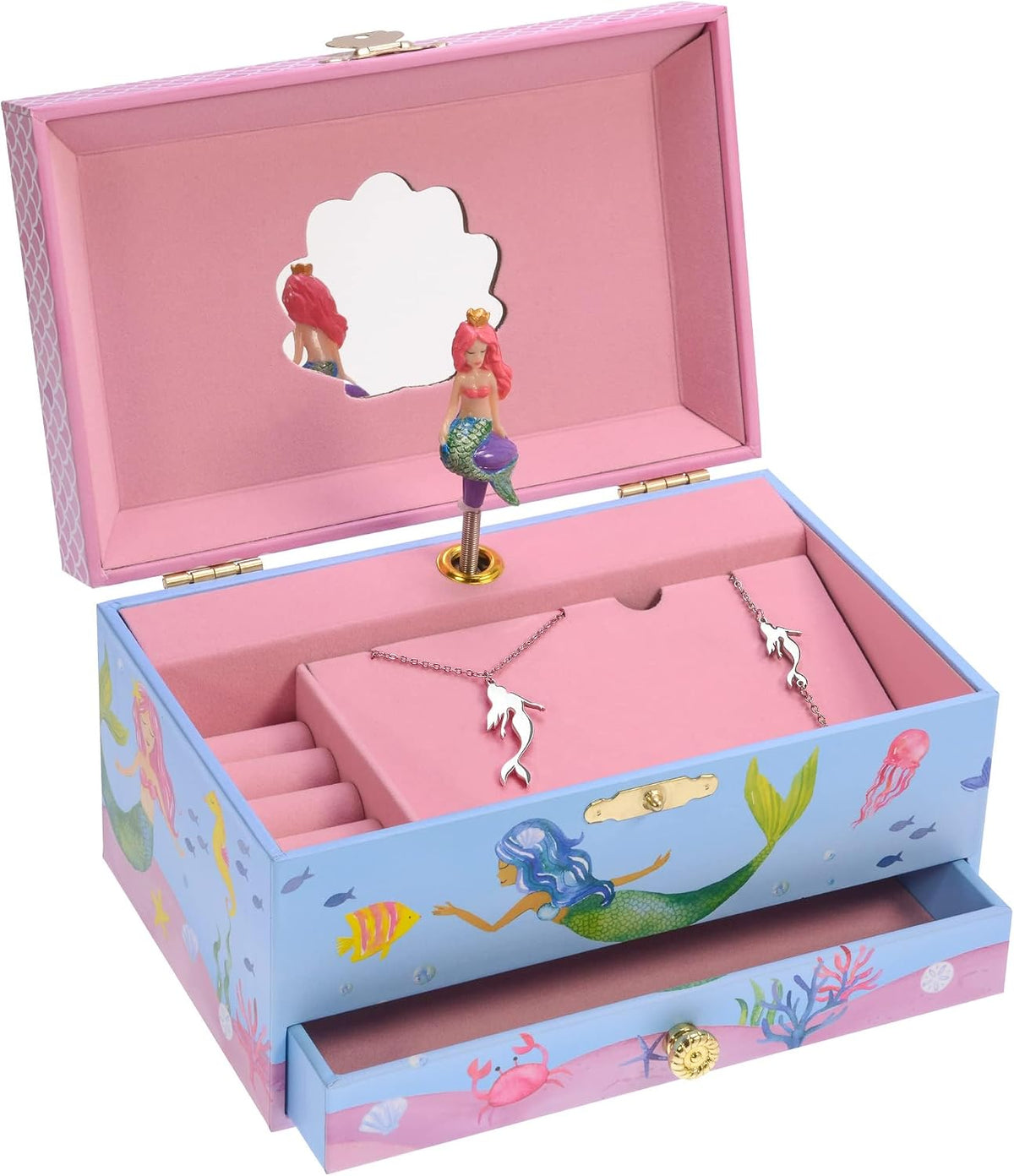 Jewelkeeper Jewelry Box for with Pullout Drawer - Mermaid - image 2
